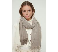 WOVCOR Pattern Blocked Soft Textured Women's Scarf - Ecru - One Size