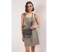 Wovcor Patterned Adjustable Strap Mini City Shoulder Bag In Dark Brown Dark Brown