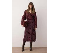 WOVCOR Pencil Maxi Tulle Flexible Knit Skirt with Flock Print - Multi - S