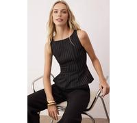 Wovcor Peplum Boat Neck Stretch Knit Blouse Multi M