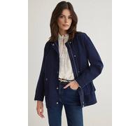 Wovcor Plain Collared Button And Zip Utility Jacket In Navy Navy L