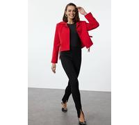 Wovcor Plain Collared Tailored Jacket Red