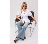 Wovcor Pleated Detail Fitted Short Sleeve Shirt In White White