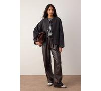 Wovcor Pocket Detail Woven Oversize Jacket In Charcoal Charcoal