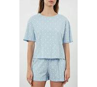 WOVCOR Polka Dot and Heart Print Short Pyjama Set - Blue - S