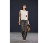 WOVCOR Regular Cashmere Blend Crew Neck Vest - Ecru - M