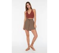 Wovcor Regular Fit Normal Waist Textured Knit Shorts In Taupe Taupe