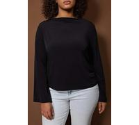 WOVCOR Relaxed Fit Spanish Sleeve Stretch Knit Blouse - Black - 6XL