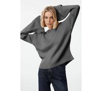 Wovcor Relaxed Fit Turtleneck Knit Jumper In Grey Grey