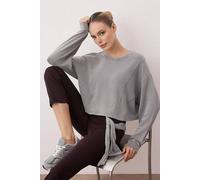 Wovcor Relaxed Fleece Sweatshirt With Stitch Detail In Grey Grey