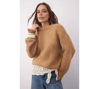 Wovcor Rib-Knit Relaxed Fit Crew Neck Jumper In Camel Camel