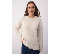 Wovcor Rib-Knit Relaxed Fit Crew Neck Jumper In Stone Stone M