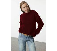 WOVCOR Ribbed Soft Textured Knit Sweater - Burgundy - M