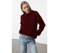 Wovcor Ribbed Soft Textured Knit Sweater In Burgundy Burgundy