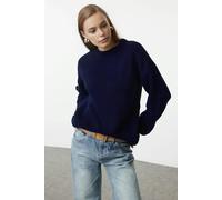 WOVCOR Ribbed Soft Textured Knit Sweater - Navy - M