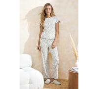 Wovcor Round Neck Short Sleeve Cotton Wide Rib Knit Pyjama Set Multi