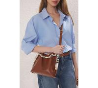 Wovcor Scarf Chain Handle Bucket Shoulder Bag In Brown Brown