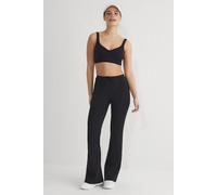 Wovcor Seam Detail Drawstring Flared Scuba Knit Joggers In Black Black M