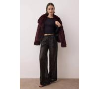 Wovcor Sequin Wide Leg Party Trousers With Short Lining In Black Black 8