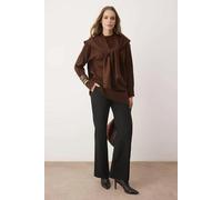 WOVCOR Shawl Collar Detail Knit Sweater - Brown - XL