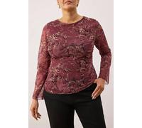WOVCOR Shawl Pattern Boat Neck Asymmetrical Fitted Plus Size Blouse - Multi - 4XL