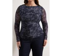WOVCOR Shawl Pattern Boat Neck Asymmetrical Fitted Plus Size Blouse - Multi - 6XL