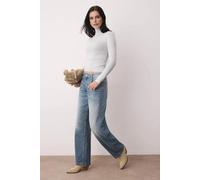 Wovcor Sheer Stand Collar Stretch Knit Long Sleeve Blouse In Grey Grey L