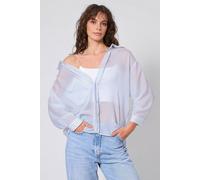 Wovcor Sheer Stripe Shirt With Relaxed Fit In Blue Blue L