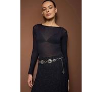 Wovcor Silver Tone Medallion Chain Waist Belt Silver