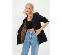 Wovcor Single-Breasted Tailored Woven Blazer Jacket In Black Black