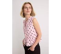 Wovcor Sleeveless Mandarin Collar Relaxed Fit Shirt In Pink Pink