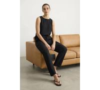 Wovcor Sleeveless Textured Wide Leg Co Ord Set With Tie Waist In Black Black