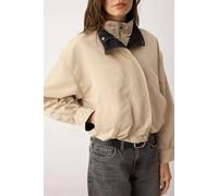 WOVCOR Slim Jacket with Contrast Color Detail on the Collar - Beige - L