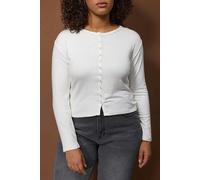 WOVCOR Snap Button Crop Length Basic Knitted Plus Size Blouse - White - 2XL