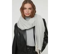 Wovcor Soft Brushed Tassel Scarf In Light Grey Light Grey
