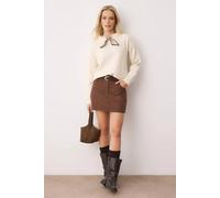 Wovcor Soft Knit Jumper With Shawl Neck Tie Detail In Ecru Ecru