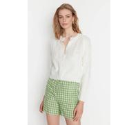 Wovcor Soft Textured Button Front Knit Cardigan In White White