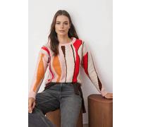 WOVCOR Soft Textured Color Blocking Knit Sweater - Multi - M