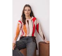 Wovcor Soft Textured Colour Block Knit Sweater Multi