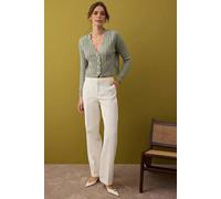 Wovcor Soft Textured Crop Knit Cardigan With Pearl Buttons In Mint Mint