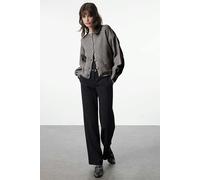 WOVCOR Soft-Textured Knit Cardigan with Button Detail and Balloon Sleeves - Grey - S