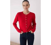 Wovcor Soft Textured Knit Cardigan With Button Detail Red