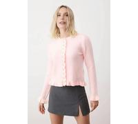 WOVCOR Soft Textured Knit Cardigan with Button Details - Pink - M