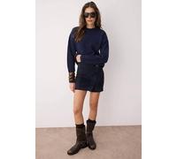 Wovcor Soft Textured Knit Sweater In Navy Navy