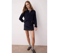 Wovcor Soft-Textured Knit Sweater With Hair Knitting Detail In Navy Navy