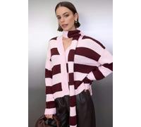 WOVCOR Soft-Textured Oversize V-Neck Knit Cardigan with Shawl Detail - Multi - M