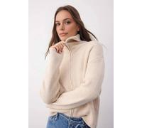 Wovcor Soft Textured Oversize Zipper-Detail Knit Cardigan In Stone Stone