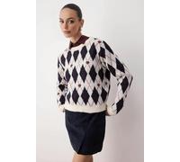 WOVCOR Soft Textured Patterned Glittery Knit Sweater - Multi - L