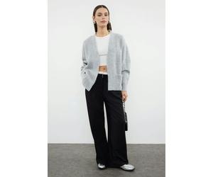 WOVCOR Soft Textured Pocket Detailed Knit Cardigan - Khaki - S
