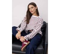 Wovcor Striped Crew Neck Cotton Sweatshirt In Ecru Ecru